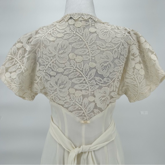 Karen Alexander Vintage Lace Maxi Dress Ivory Size 8 - Picture 10 of 15